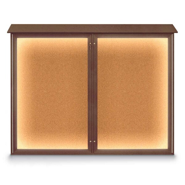24"x36" 1-Door Enclosed Outdoor Letterboard, Black Felt/Black Alum
